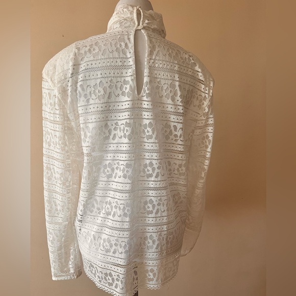 NWT Sandro Paris Hamia Lace Top Blouse Size 3 White - Picture 6 of 12